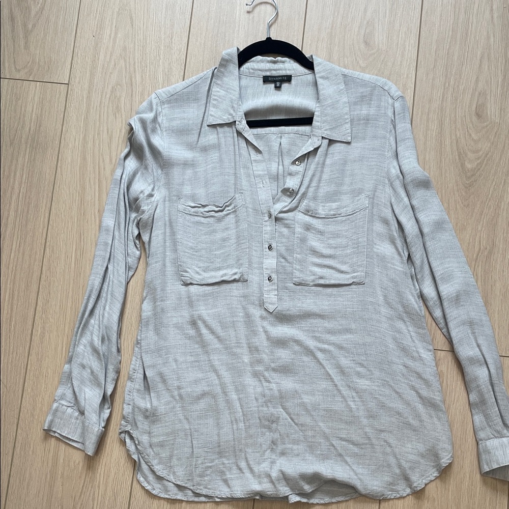 Dynamite Light Gray Textured Shirt